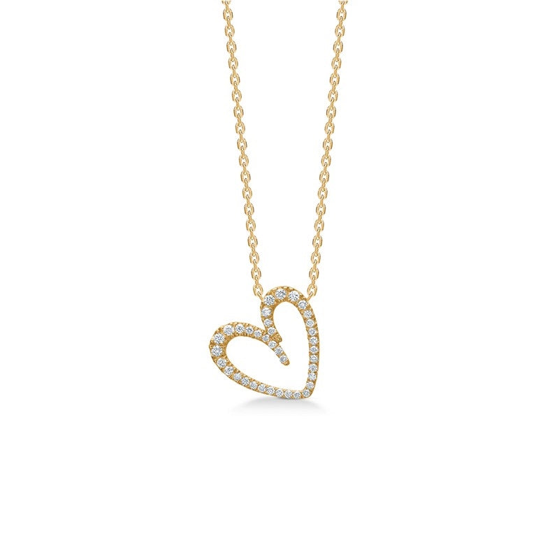 Mads Z Diamond Love halskæde i 14 kt guld med 0,15 ct diamanter (40–45 cm)